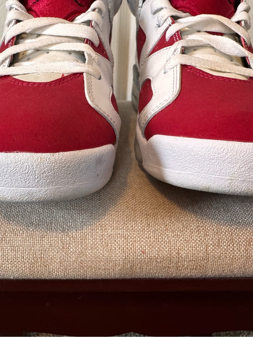 Nike Men’s Jordans Red, White & Black 6 Retro High-Top Carmine Sneakers Size 8 - Picture 5 of 15